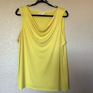 Jacyln Smith Collection Yellow Sleeveless Blouse Business Casual Women's Size 2X
